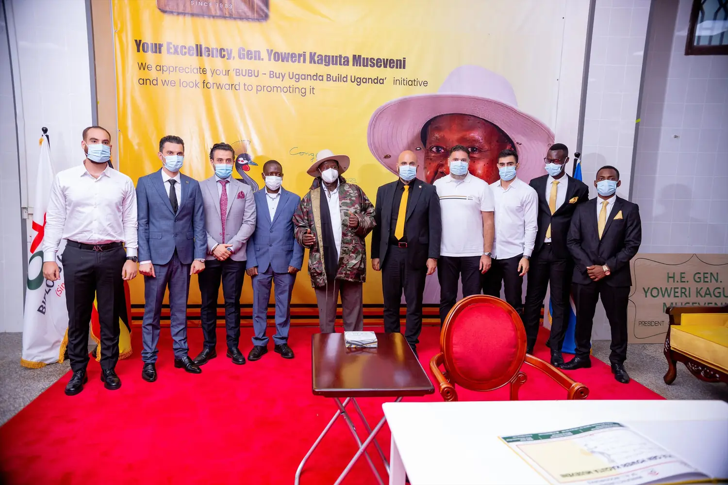 Guests and officials at a formal event