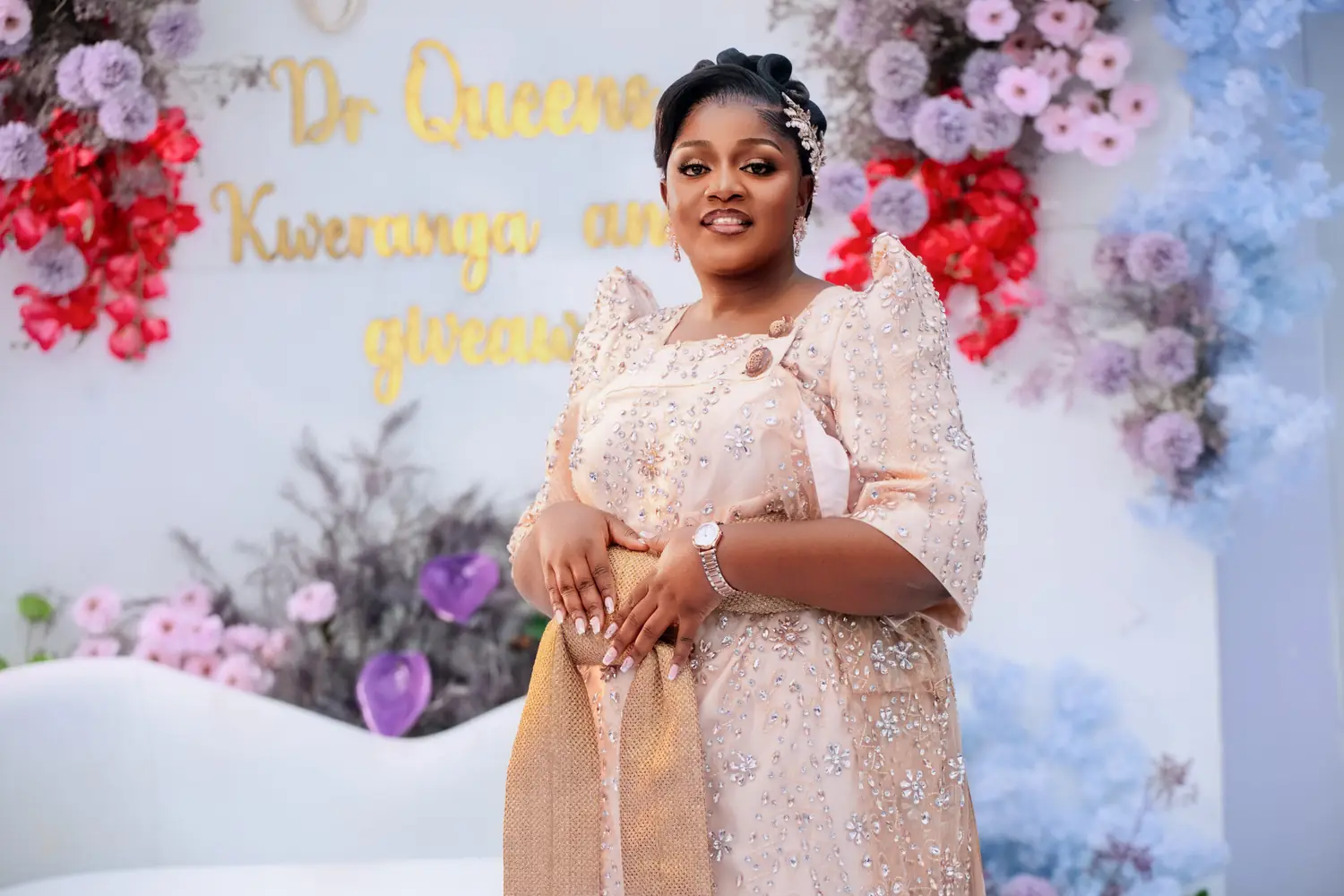 A bride in a gomesi at her introduction